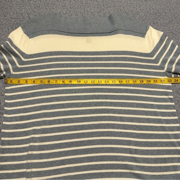 Chaps Sweater Blue & White Boat Neck Long Sleeves Coastal Prep Nautical Size XXL - Picture 9 of 11